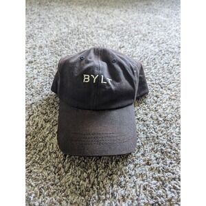 BYLT Premium Basics Everyday Hat Black Cap White Logo Adjustable Strap Twill